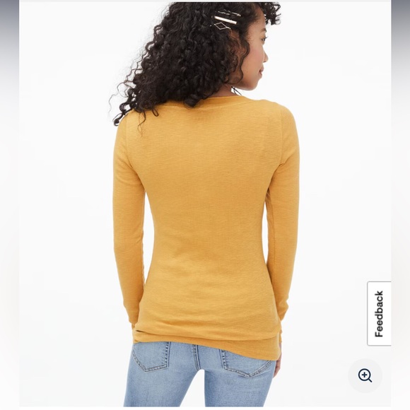 VTG Y2K Aeropostale Long Sleeve Aeropostale Ribbed Graphic Henley in Yellow NWOT - Picture 2 of 9